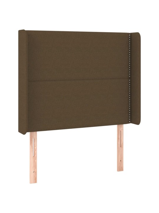 Gultas galvgalis ar led, 93x16x118/128 cm, tumši brūns audums