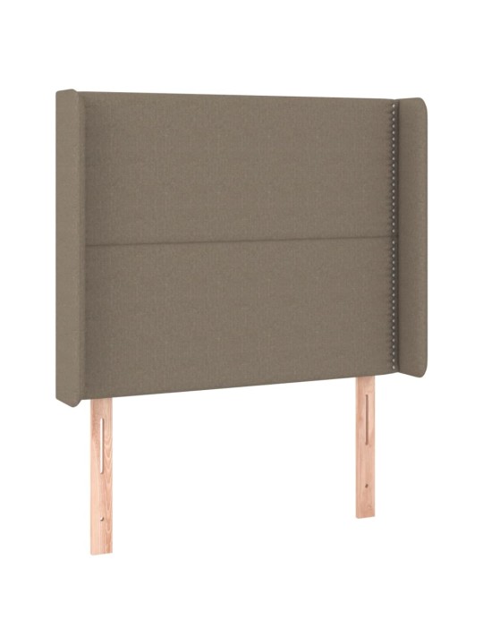 Gultas galvgalis ar led, 93x16x118/128 cm, pelēkbrūns audums