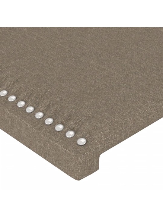 Gultas galvgalis ar led, 183x16x118/128 cm, pelēkbrūns audums