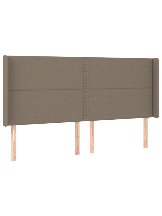 Gultas galvgalis ar led, 203x16x118/128 cm, pelēkbrūns audums