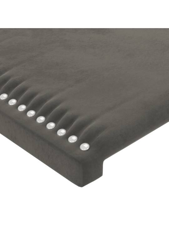 Gultas galvgalis ar led, 93x16x118/128 cm, tumši pelēks samts