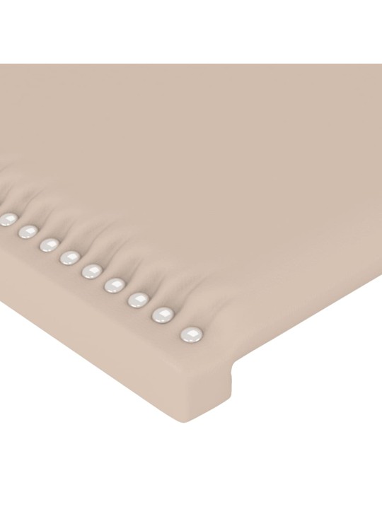 Gultas galvgalis ar led, 183x16x118/128 cm, kapučīno