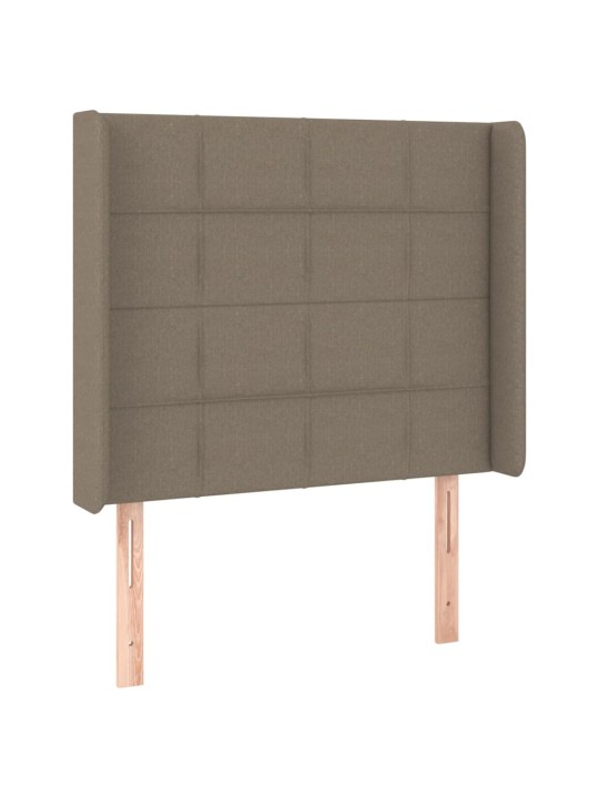Gultas galvgalis ar led, 83x16x118/128 cm, pelēkbrūns audums