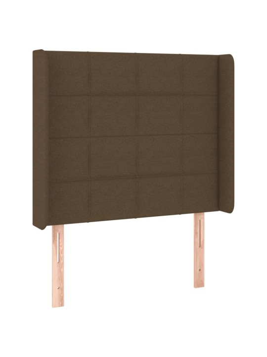 Gultas galvgalis ar led, 93x16x118/128 cm, tumši brūns audums