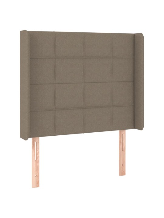 Gultas galvgalis ar led, 93x16x118/128 cm, pelēkbrūns audums
