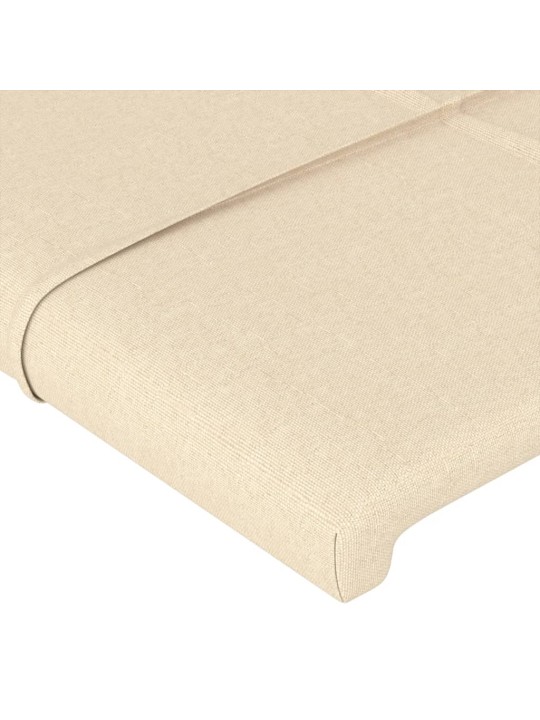 Gultas galvgalis ar led, 93x16x118/128 cm, krēmkrāsas audums