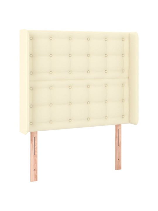 Gultas galvgalis ar led, 103x16x118/128 cm, krēmkrāsas