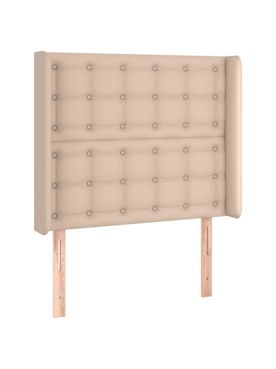 Gultas galvgalis ar LED, 103x16x118/128 cm, kapučīno