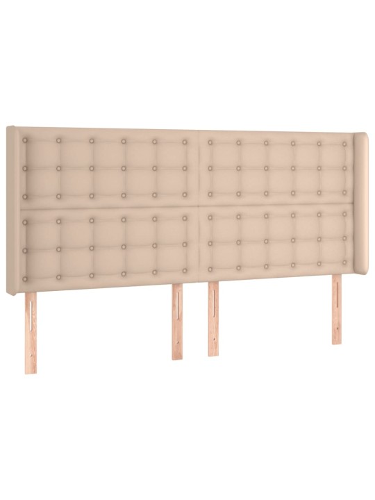 Gultas galvgalis ar led, 203x16x118/128 cm, kapučīno