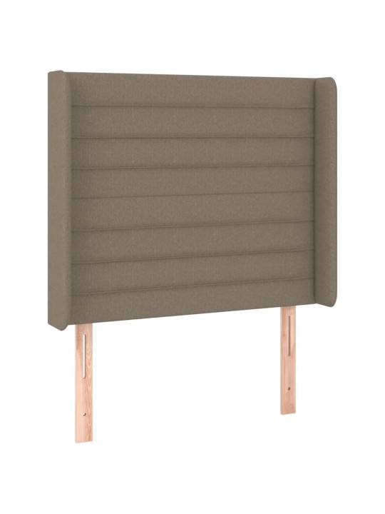 Gultas galvgalis ar LED, 93x16x118/128 cm, pelēkbrūns audums