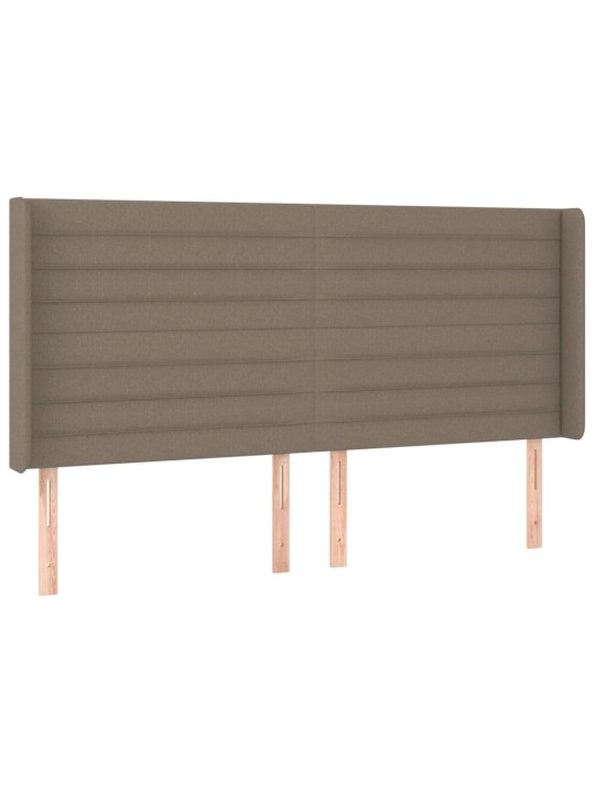 Gultas galvgalis ar led, 203x16x118/128 cm, pelēkbrūns audums