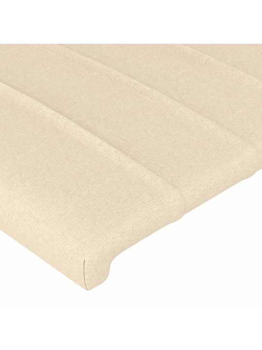 Gultas galvgalis ar led, 93x16x118/128 cm, krēmkrāsas audums
