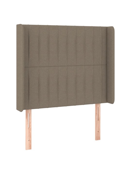 Gultas galvgalis ar LED, 103x16x118/128 cm, pelēkbrūns audums