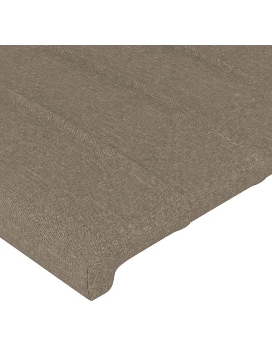 Gultas galvgalis ar led, 183x16x118/128 cm, pelēkbrūns audums
