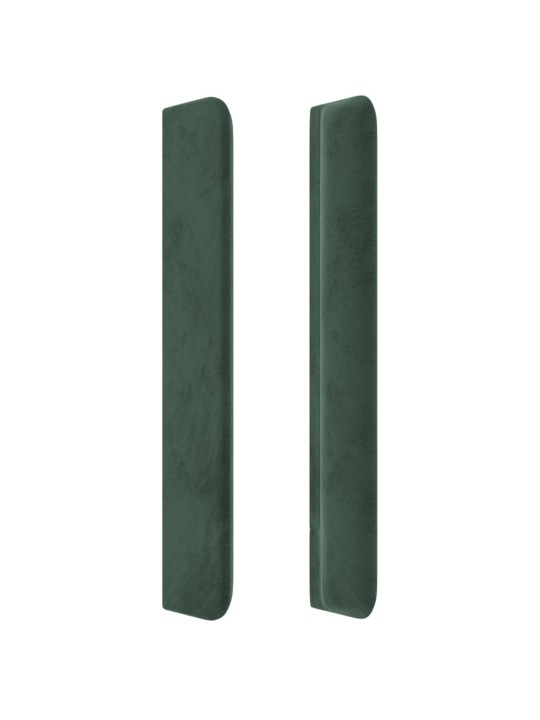 Gultas galvgalis ar led, 83x16x118/128 cm, tumši zaļš samts
