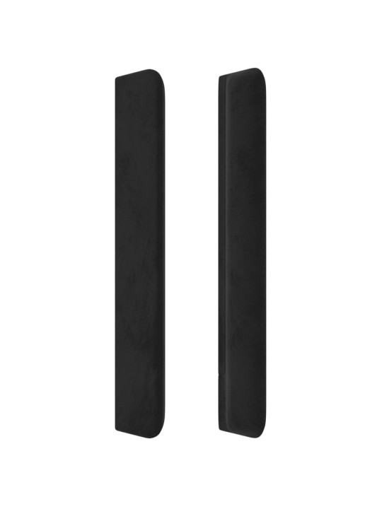 Gultas galvgalis ar led, 93x16x118/128 cm, melns samts