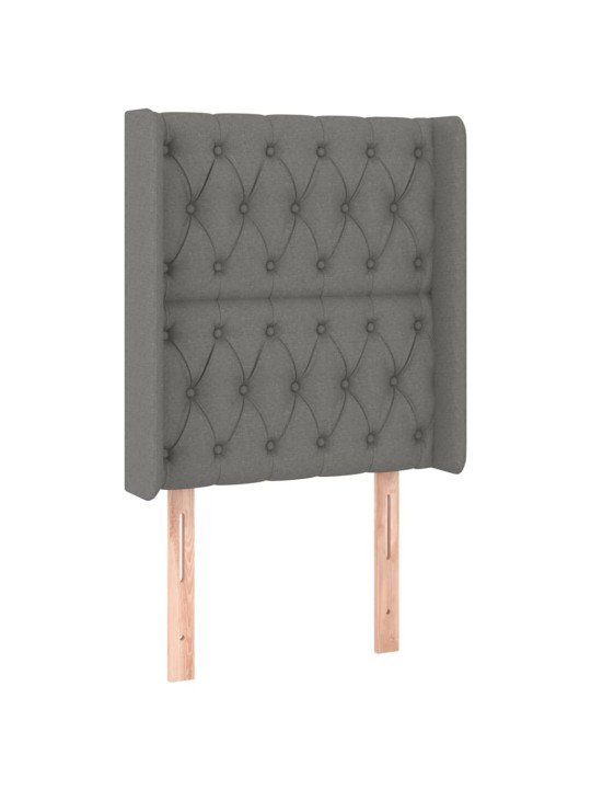 Gultas galvgalis ar led, 83x16x118/128 cm, tumši pelēks audums