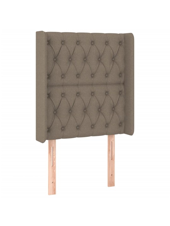 Gultas galvgalis ar led, 83x16x118/128 cm, pelēkbrūns audums