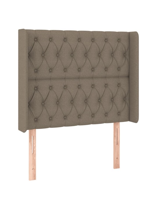 Gultas galvgalis ar led, 93x16x118/128 cm, pelēkbrūns audums