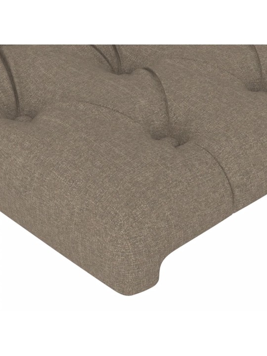Gultas galvgalis ar led, 93x16x118/128 cm, pelēkbrūns audums