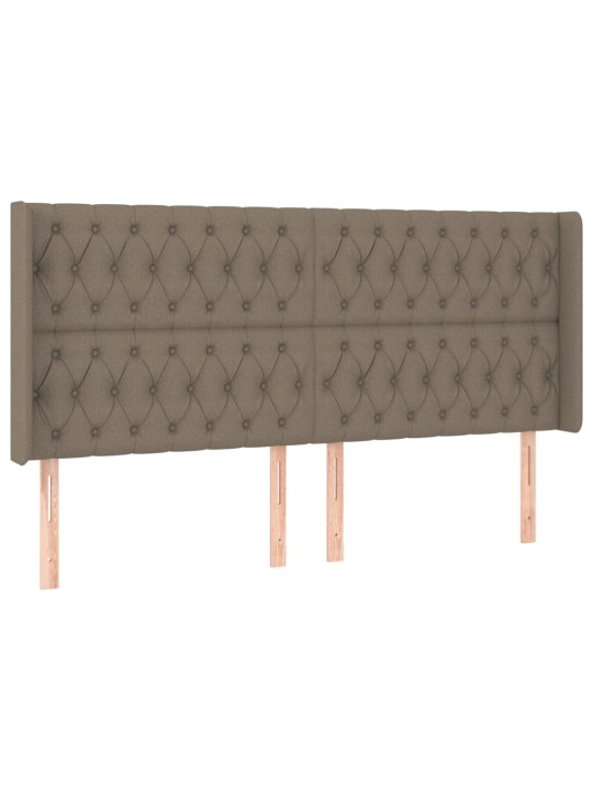 Gultas galvgalis ar led, 203x16x118/128 cm, pelēkbrūns audums