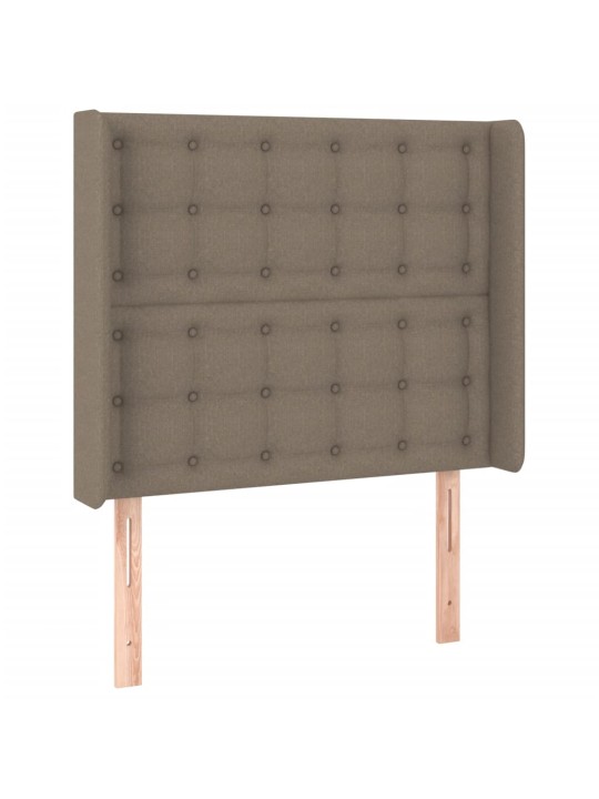 Gultas galvgalis ar led, 83x16x118/128 cm, pelēkbrūns audums
