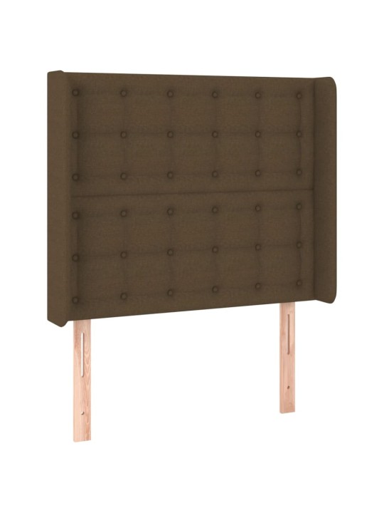 Gultas galvgalis ar led, 93x16x118/128 cm, tumši brūns audums