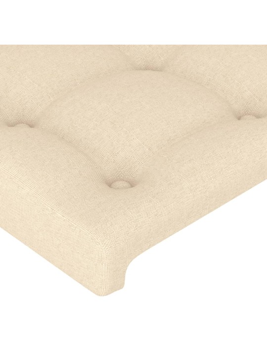 Gultas galvgalis ar led, 93x16x118/128 cm, krēmkrāsas audums
