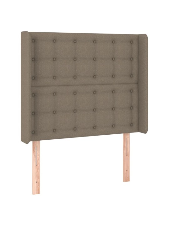 Gultas galvgalis ar LED, 103x16x118/128 cm, pelēkbrūns audums