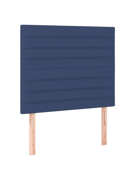 Atsperu gultas rāmis ar matraci, zils, 100x200 cm, audums