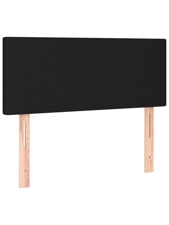 Atsperu gulta ar matraci, led, melns audums, 100x200 cm