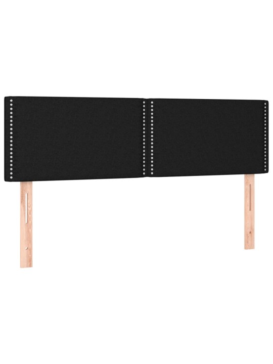 Atsperu gulta ar matraci, led, melns audums, 140x190 cm