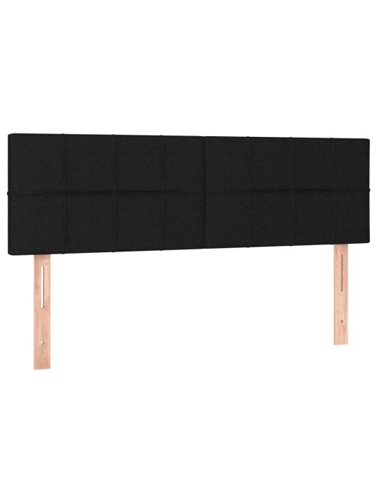 Atsperu gulta ar matraci, led, melns audums, 140x200 cm