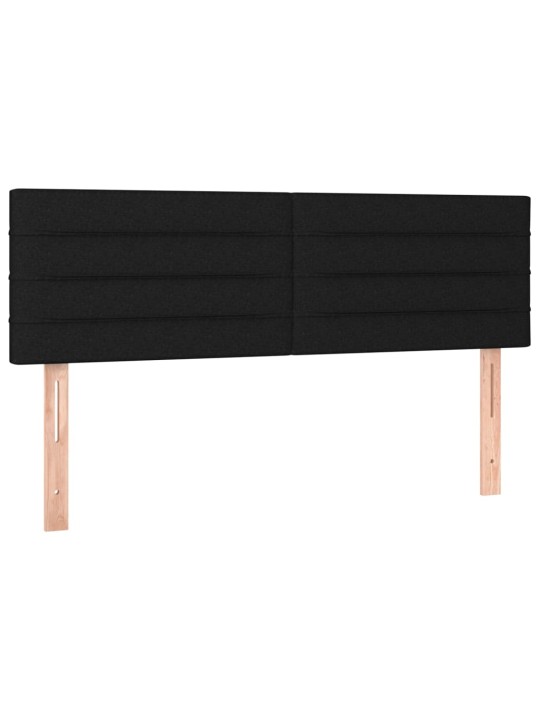 Atsperu gulta ar matraci, led, melns audums, 140x190 cm