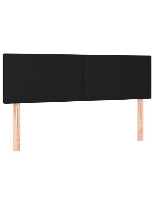 Atsperu gulta ar matraci, led, melns audums, 140x200 cm