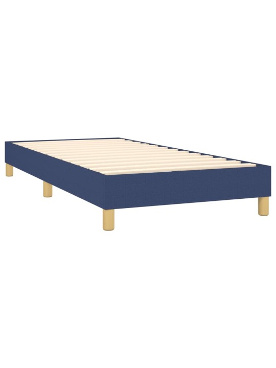 Atsperu gulta ar matraci, LED, zils audums, 100x200 cm