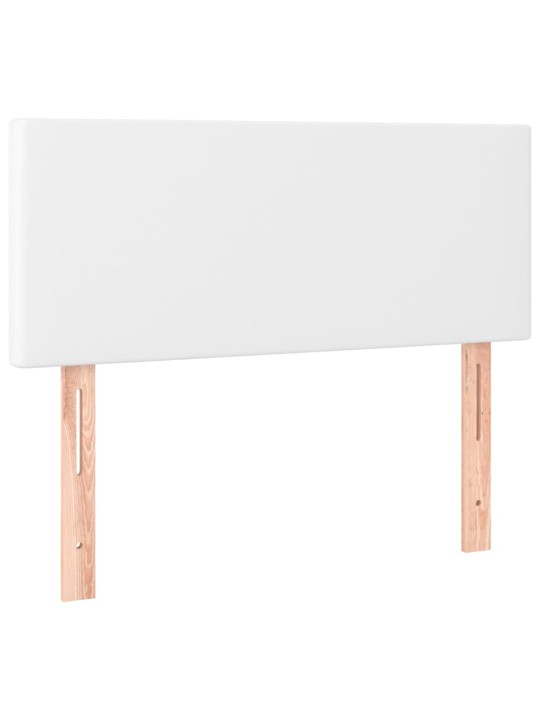 Atsperu gulta ar matraci, led, balta, 100x200 cm, mākslīgā āda