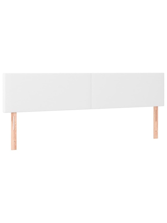 Atsperu gulta ar matraci, led, balta, 160x200 cm, mākslīgā āda