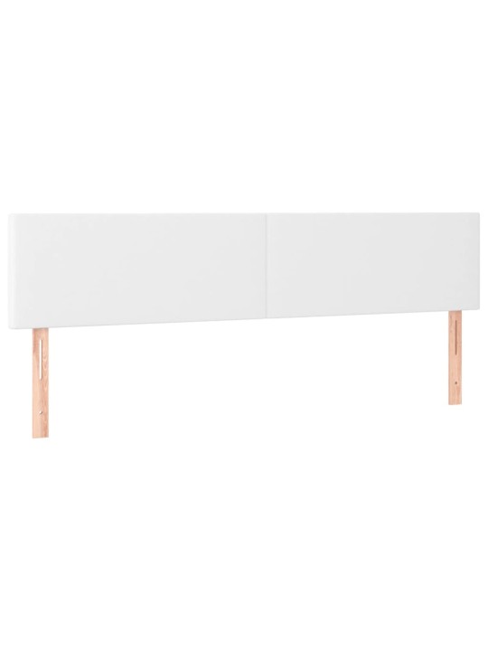 Atsperu gulta ar matraci, led, balta, 180x200 cm, mākslīgā āda