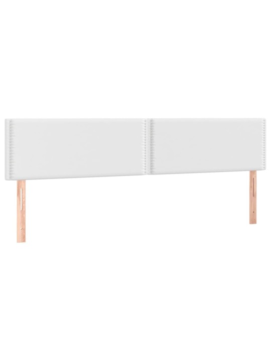 Atsperu gulta ar matraci, led, balta, 180x200 cm, mākslīgā āda