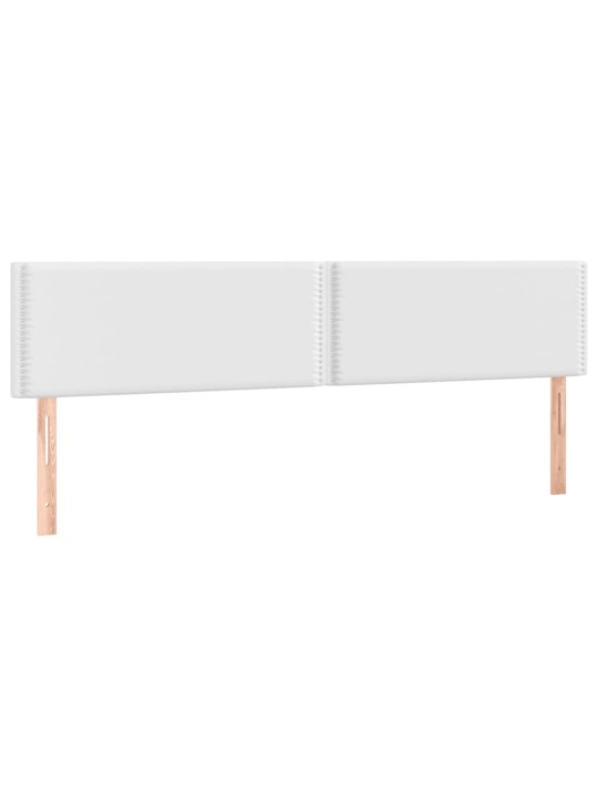 Atsperu gulta ar matraci, led, balta, 200x200 cm, mākslīgā āda