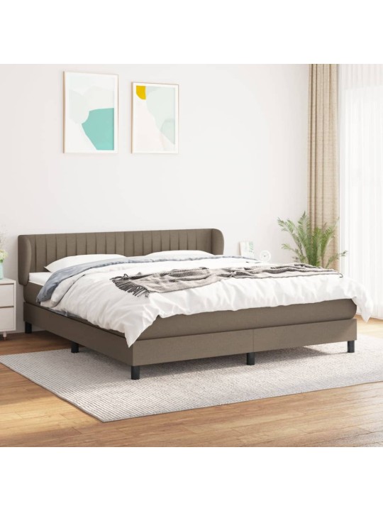 Kontinentālā gulta ar matraci, pelēkbrūns, 160x200 cm, audums