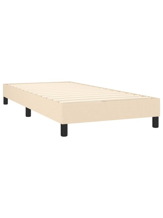 Kontinentālā gulta rāmis ar matraci, krēmkrāsas, 90x200 cm, audums