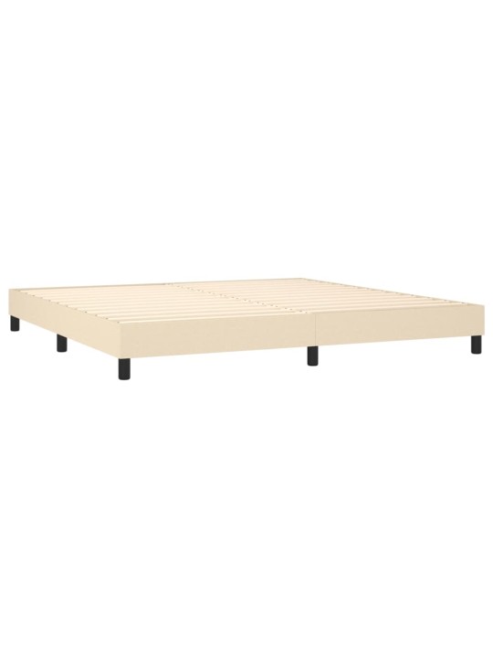 Kontinentālā gulta rāmis ar matraci, krēmkrāsas audums, 200x200 cm