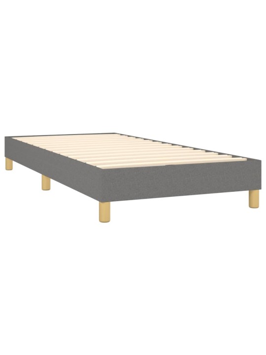Kontinentālā gulta rāmis ar matraci, tumši pelēka audums, 100x200cm