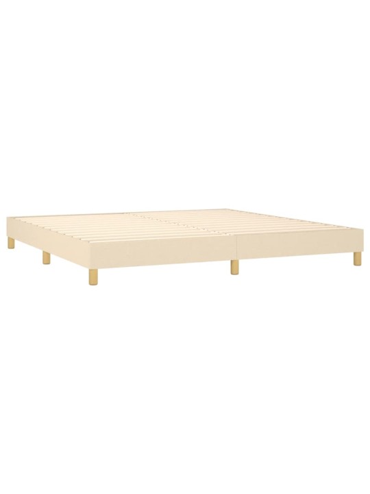 Kontinentālā gulta rāmis ar matraci, krēmkrāsas audums, 200x200 cm