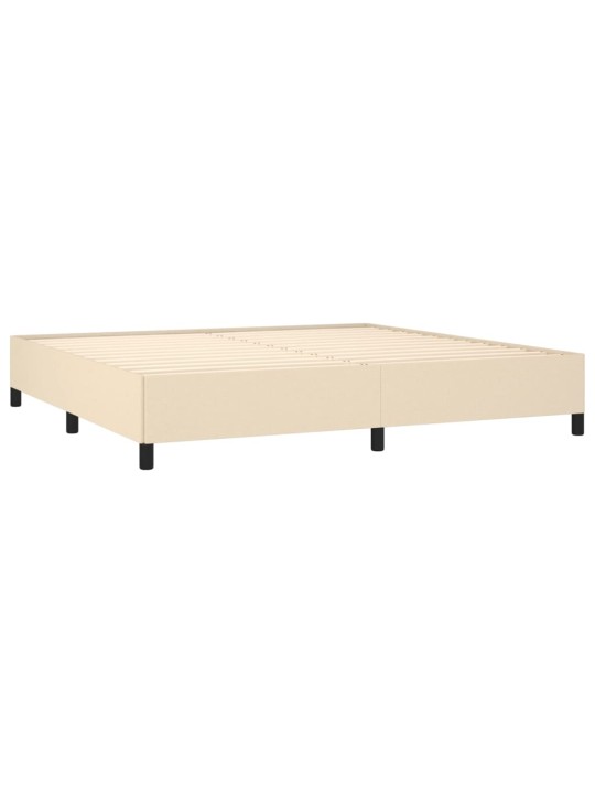 Kontinentālā gulta rāmis ar matraci, krēmkrāsas audums, 200x200 cm