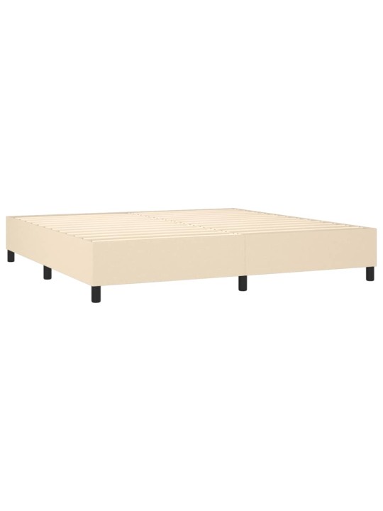 Kontinentālā gulta rāmis ar matraci, krēmkrāsas audums, 200x200 cm