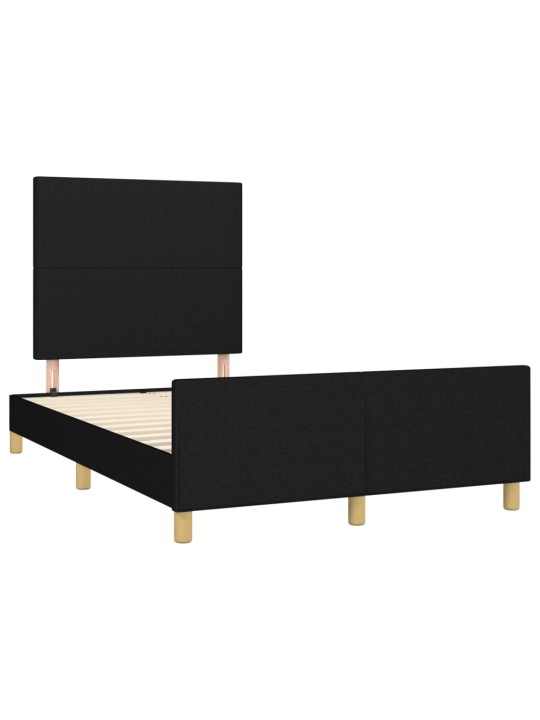 Gultas rāmis bez matrača, melns, 120x200 cm, audums