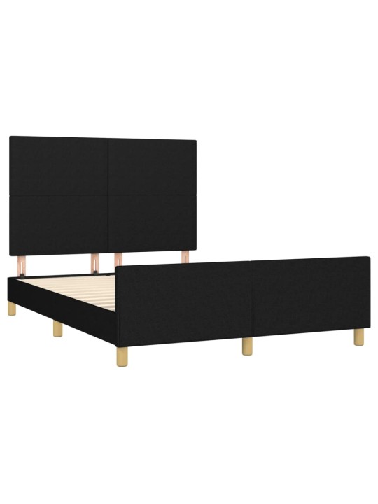 Gulta bez matrača, melns, 140x190 cm, audums